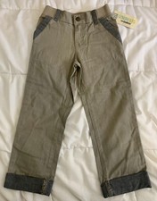 NEW TAG 2014 GENUINE KIDS OSHKOSH BOYS 4T FRONTIER BROWN COTTON CANVAS PANTS
