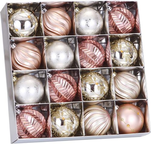 80Mm/3.15" Set of Colorful Painted Sparkling Ornaments and Hanging Balls for Chr