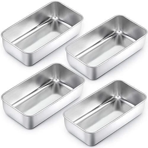 4Pack Stainless Steel Bread Loaf Pan Meatloaf Pan for Baking Pastry, 9 1/4" x 5"