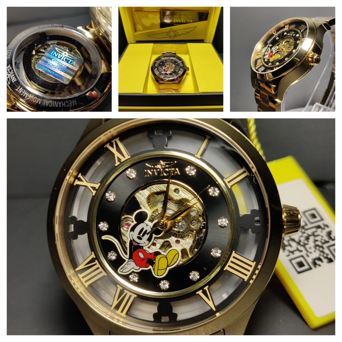 Invicta #41360 Disney Limited Edition MICKEY MOUSE 45mm Skeleton Watch - NEW!