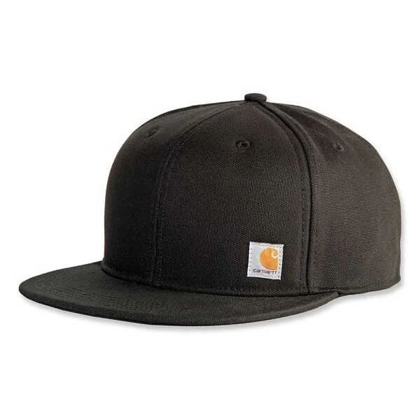 New Unisex Carhartt Black Baseball Cap Firm Duck Flat Brim Cotton Hat RRP £22.99