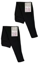 Two Pairs S/M Kids LuLaRoe Leggings Solid Black Fits Kids 2 - 6 Unisex 2 Pack