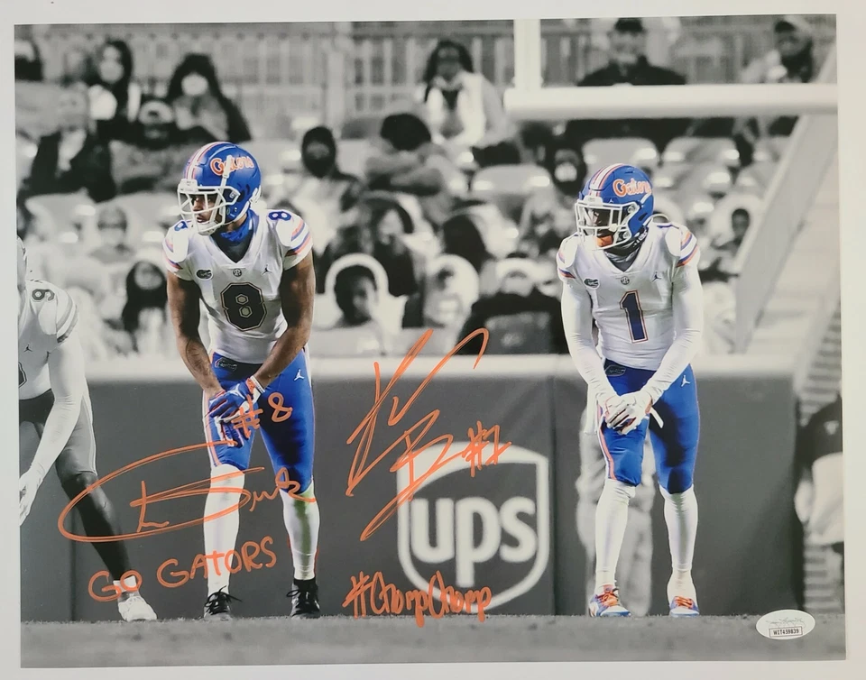 Kadarius Toney & Trevon Grimes Signed Auto 11x14 Photo JSA Witnessed COA Gators - Image 2 of 4