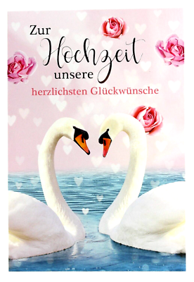 Twizler Hochzeitskarte Mit Blumen - Glückwunschkarte Zur Hochzeit Für Braut & Bräutigam, Inkl. Umschlag