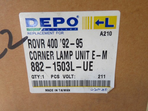 NS PASSENGR LH FRONT INDICATOR LIGHT FOR ROVER 400 1992-1995 882-1503L-UE - Picture 5 of 6