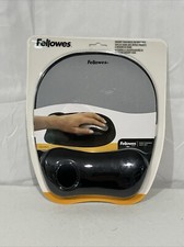 Fellowes Memory Foam Mouse Pad with Wrist Rest - Silver, Black Gaming Ergonomics