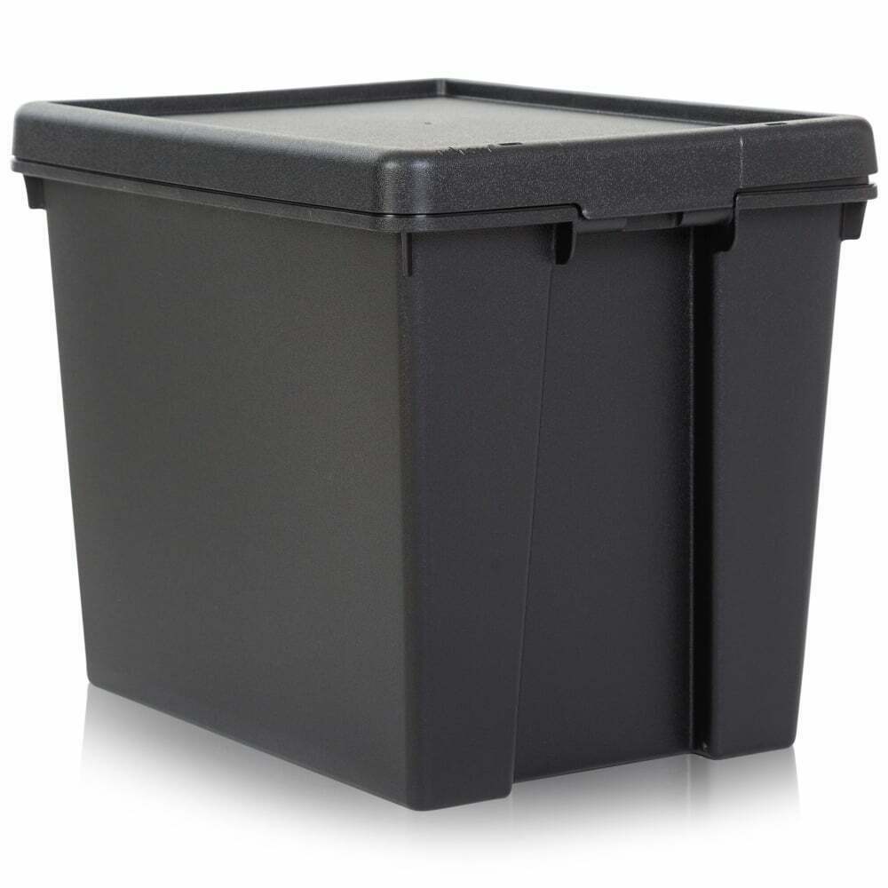 Wham Bam Black Recycled Storage Boxes with Lids Stackable ALL SIZES