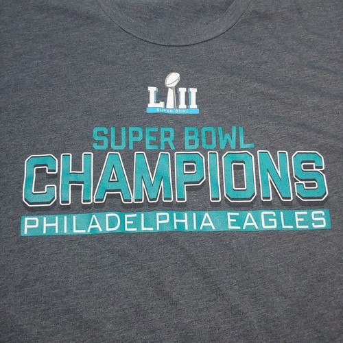 Philadelphia Eagles Shirt 2XL Super Bowl LII Champions Dark Gray NFL ...