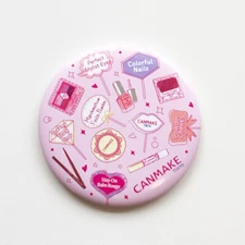 NEW CANMAKE JAPAN PINK POCKET MAKEUP MIRROR WITH CARRY CASE 3" 