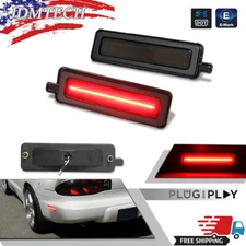 Smoked Red Rear Side Marker Lights Pair Set For 82-92 Pontiac Trans Am Firebird