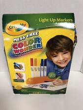 Crayola Light Up Markers Drawing Pad Mess Free Color Wonder Nontoxic
