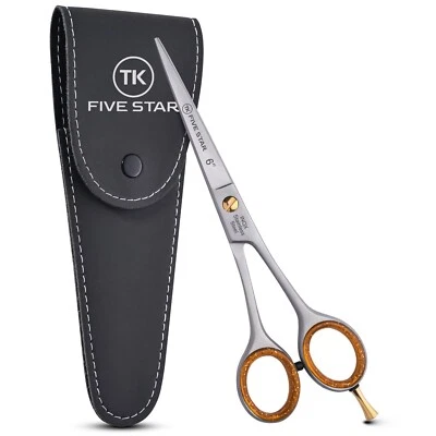 TK FIVE STAR SOLINGEN ® TK FIVE STAR ® Mercury Profi 6'' Razor-Edge Friseurschere Haarschere Bartschere