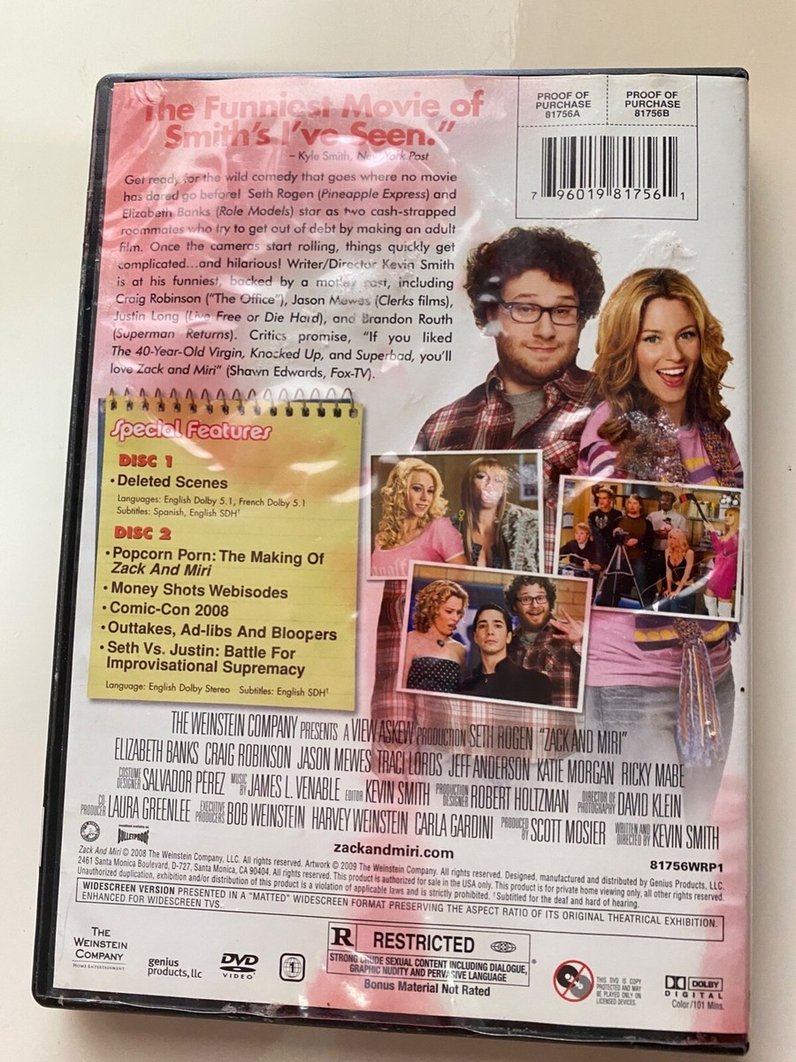 Zack and Miri DVD Disc Set VERY GOOD 796019817561|