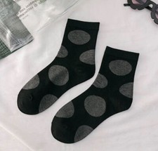 Black Gray Polka Dot Socks Novelty Unisex Crazy Fun SF1270