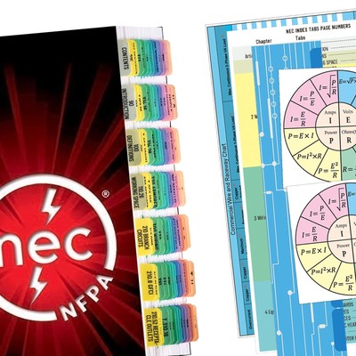 NEC Tabs Color Coded 2020 National Electrical Code Book Index Tabs for NFPA 7...