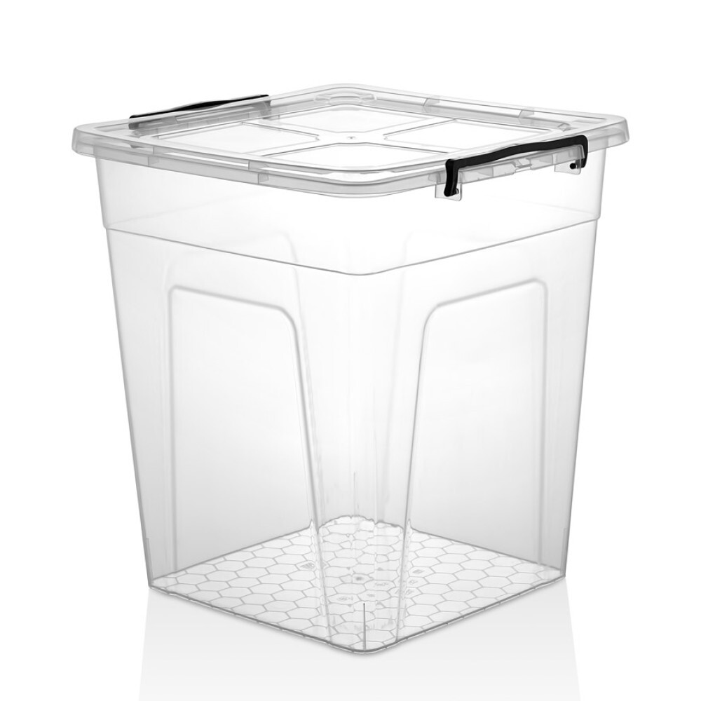 10L Clear Plastic Deep Box with Lid Lock Food Storage Container Home