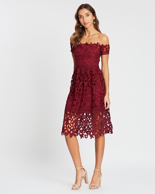 Chi Chi London - Women's Red Midi Dresses - Lizana Dress - Size 12 at The Iconic