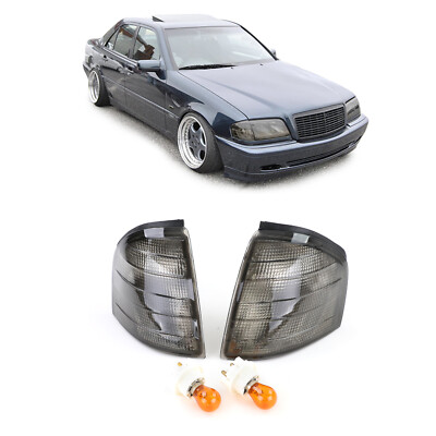 Blinker schwarz smoke Paar für Mercedes C Klasse W202 93-00