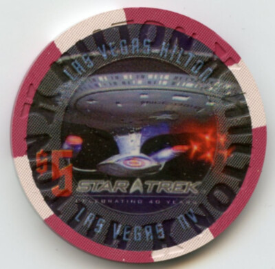 $5 Las Vegas Hilton Star Trek Enterprise NCC-1701-D LE Chip 2006 Obsolete