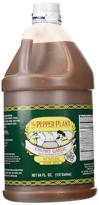Pepper Plant California Style Hot Sauce Chunky Garlic 64 Fl. Oz.