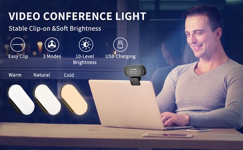 Video Conference Lighting Kit Rechargeable 3500mAh Clip-on - Picture 3 of 10