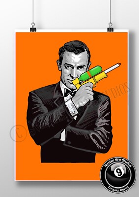James Bond/Sean Connery Artwork Illustration, limitiert/selten, vom Künstler signiert. 