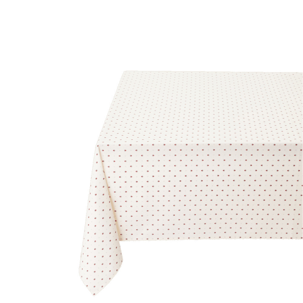 Nappe plastifiée écru rouge MCTISSUS pour de grands repas de famille conviviaux