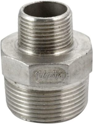 1-1/4'' Male to 3/4'' male NPT Hex Nipple Pipe Fitting Reducer Adapter Stainless