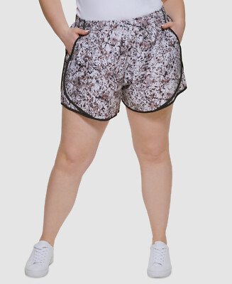 $40 Calvin Klein Women's Beige Running Athletic Activewear Shorts Plus Size  2X