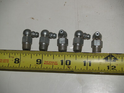 NOS-3/8'' Thread Type 90 degree Grease Fitting 5 pieces- Ball inside-tall
