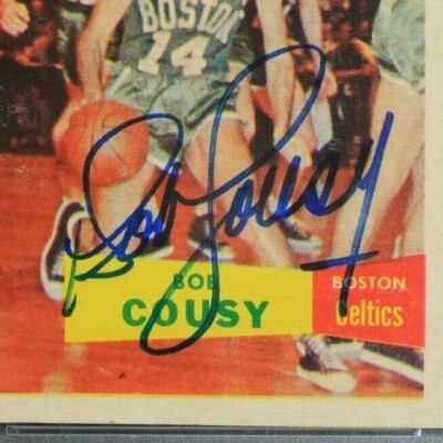 Bob Cousy Celtics 1957 Topps #17 Autographed Signed 1957-58 Rookie 