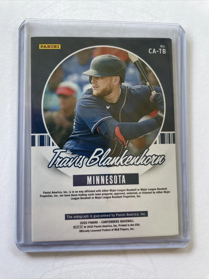 TRAVIS BLANKENHORN 2020 Panini Contenders AUTO RC #CA-TB Mets Cracked Ice 15/23 - Image 2 of 2