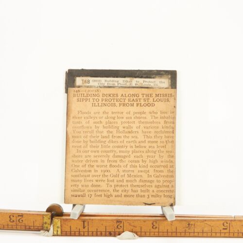 c1900 Building Dikes Mississippi River Magic Lantern Glass Slide Keystone - Picture 2 of 3