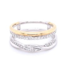 2 Ct Round Cut Diamond Simulated Enhancer Engagement Ring 14k White Gold Plated