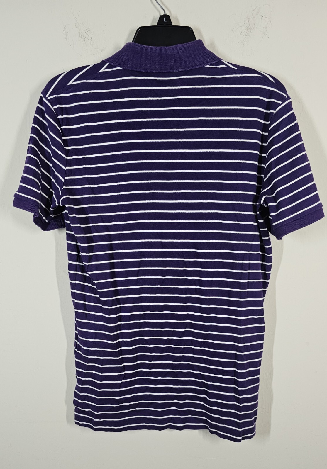 Polo Ralph Lauren camicia S uomo viola bianca a righe manica corta golf carne pony