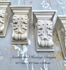 Victorian Acanthus Leaf Handmade Plaster Corbels(X2) - H177mm X W115mm X D90mm