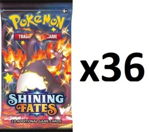how much does a shining fates booster box cost 36x Shining Fates Booster Pack Lot – GilbertGames main image 1