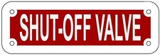 SHUT OFF VALVE SIGN (RED REFLECTIVE , ALUMINIUM 2X6 )-REF24-1027