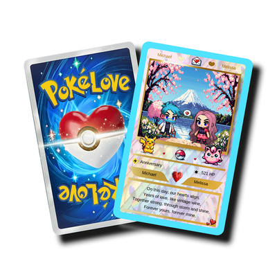 POKE MINI Personalised Holiday Gif Card, Custom Pokèmon Like Gift, Romance Gifts