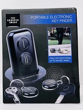 Sharper Image Portable Electronic Key Finder Wireless Transmitter 2 Key Fobs NEW