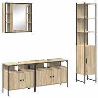 BadezimmermöBel-Set 4-Teilig Regal Sonoma-Eiche Holzwerkstoff