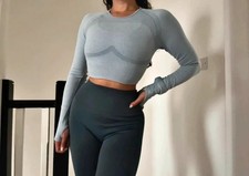 BOOHOO crop/backless long sleeve top active wear