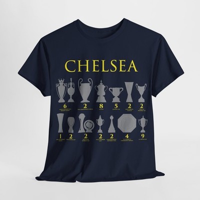 Chelsea Trophies Unisex Heavy Cotton T-Shirt - Navy Blue