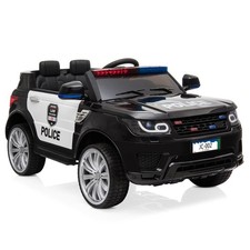 Leadzm Safety 12V 7A.h Kids Police Ride on Car Toys Music LED Seat Belt Remote