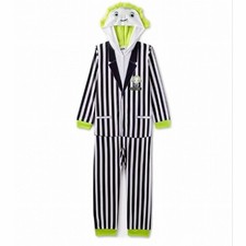 Target Kids Beetlejuice Hooded One-piece Pajamas Size M 8 