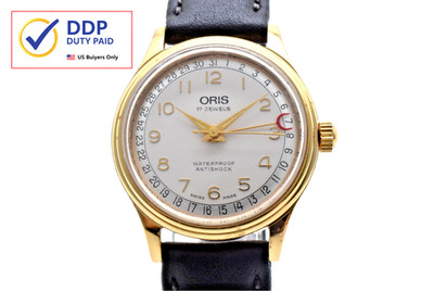 Vintage [NEAR MINT] ORIS 302-7285B Pointer Date Hand Winding Mens Watch JAPAN