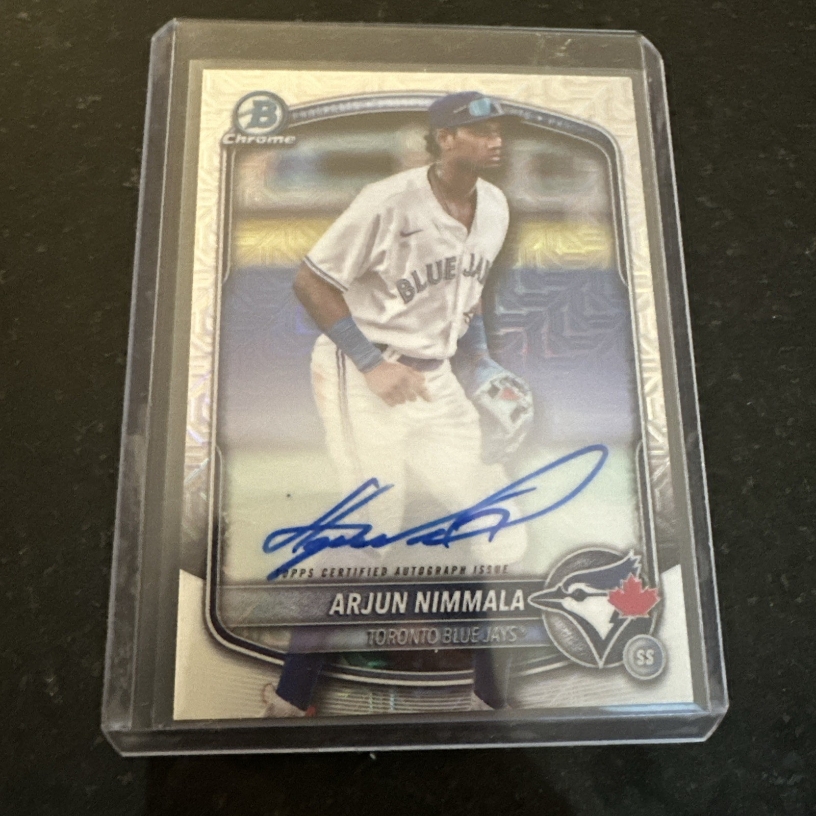 2025 Bowman Chrome Arjun Nimmala #BMA-AN Mega Box Mojo Auto Blue Jays