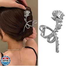 Flower Metal Hair Clips Claw, 1Pcs Flower Hair Claw Clips for Thi