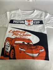 Disney Pixar Cars Lightning McQueen Short Sleeve Tee T-Shirt Top Kids Boys 2T