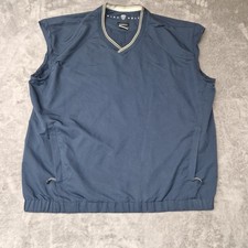 Vintage Nike Golf XL Sleeveless V Neck Pullover Windbreaker Vest Pockets Vest